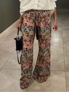 Alexis Multicolor Watercolor Wide-Leg Palazzo Pants